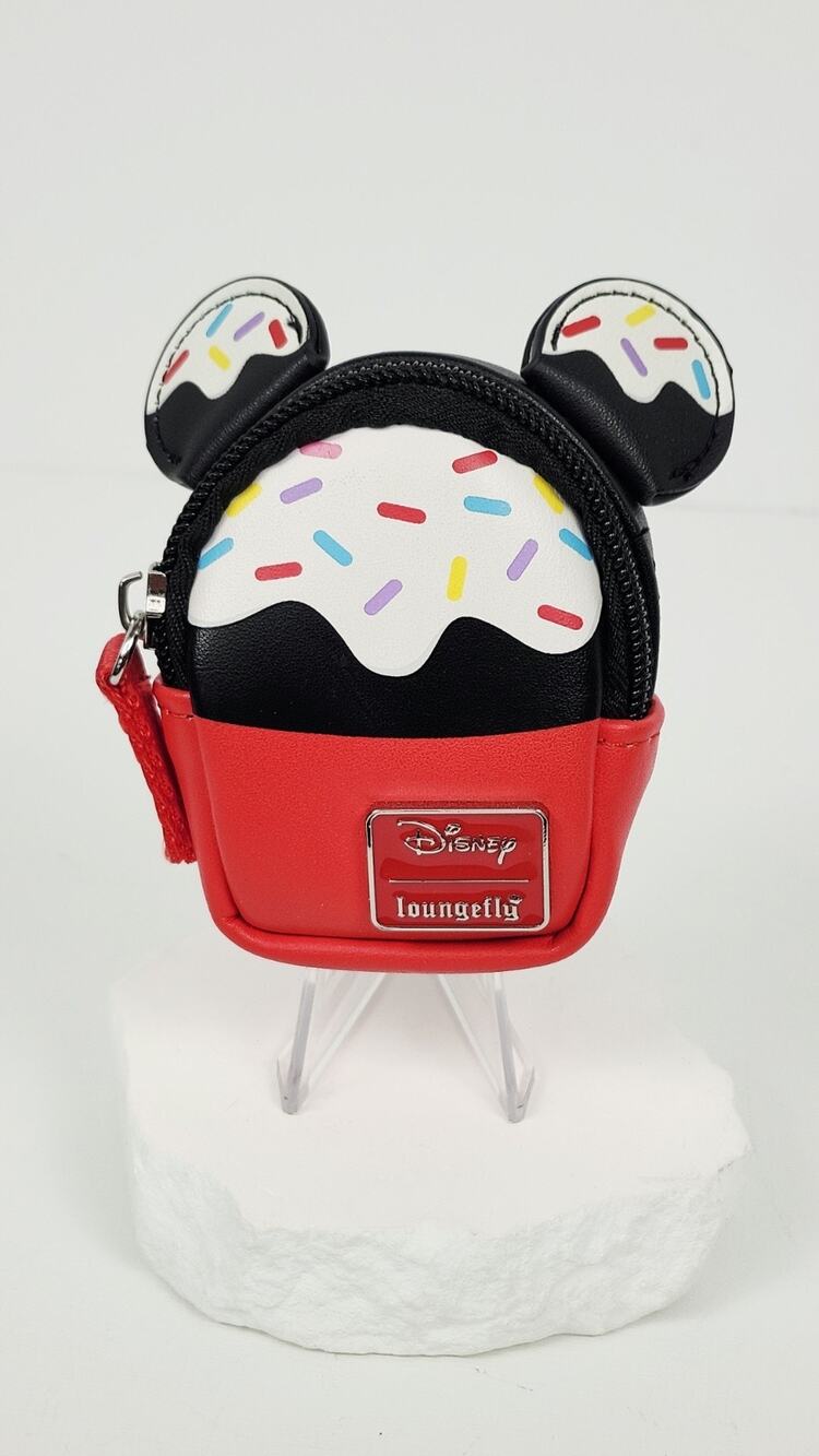 Disney Loungefly Mickey Mouse Sprinkle Donut Cupcake Mini Backpack Coin Pouch